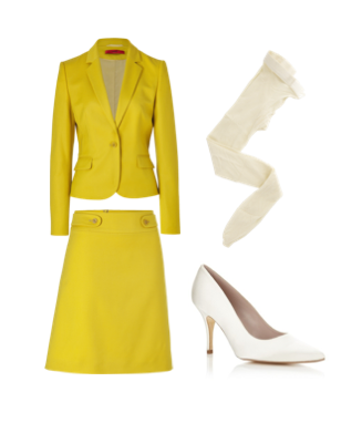 Yellow & white - Inspired by Audrey Hepburn in How to Steal a Million