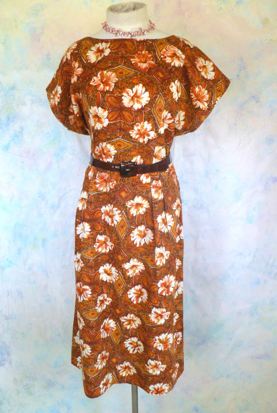 Vintage 1940's cotton Hawaiian tropical dress, $36.40 on sale at Li