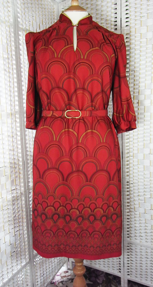 Vintage red 1970's dress, 15 GBP at Second Hand Rose Worc